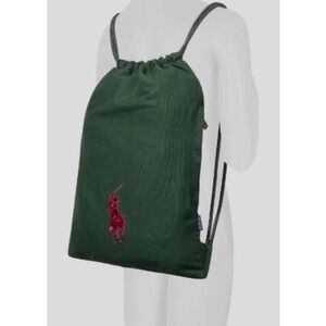 Polo Ralph Lauren Drawstring Bag Backpack Big Pony Green New O S